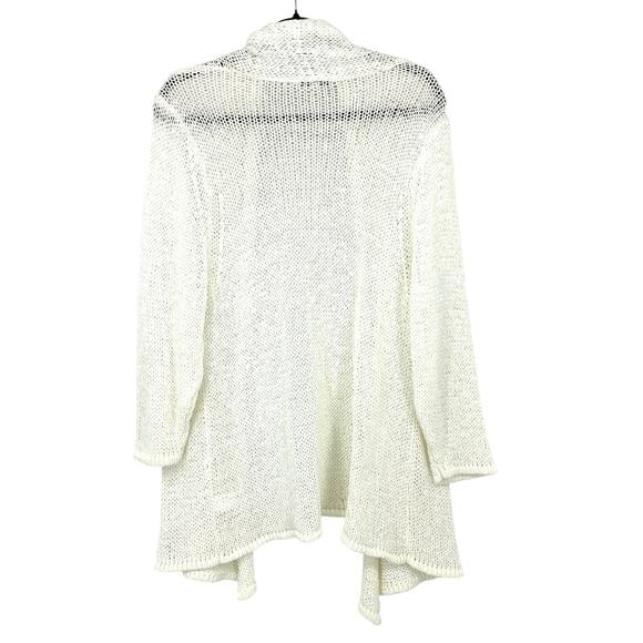 Pria Open Knit Waterfall Cardigan Sweater Women's XL Ivory Draped - Picture 2 of 5